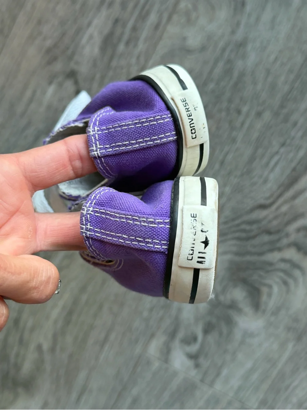 Converse Kids Purple Low-Top Canvas Sneakers with White Accents